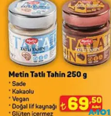 METİN TATLI TAHİN 250 G METİN TATLI TAHİN 250 G